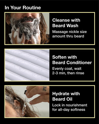 Beard Wash Set for Men, Beard Shampoo & Conditioner (Sandalwood)